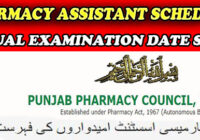 List candidates of 38th Pharmacy Assistant Schedule Annual Examination Date Sheet